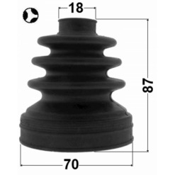 Alternative view of BOOT INNER CV JOINT KIT 70X87X18