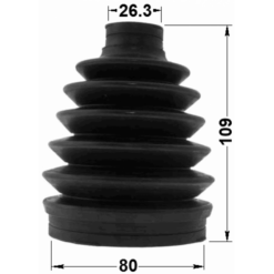Alternative view of BOOT OUTER CV JOINT KIT PVC 80X109X26.3