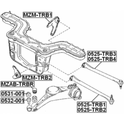 Alternative view of LEFT REAR LOWER ROD