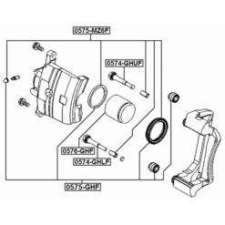 Alternative view of FRONT CALIPER SLIDE PIN