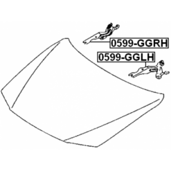 Alternative view of HINGE ASSEMBLY HOOD LEFT