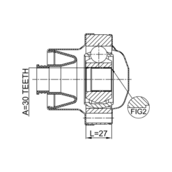 Alternative view of PROPSHAFT FRONT CV JOINT 30X81