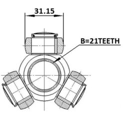 Alternative view of TRIPOD JOINT 21X31.15