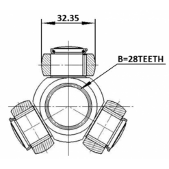 Alternative view of TRIPOD JOINT 28X32.35