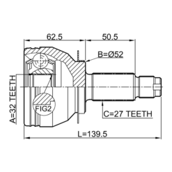 Alternative view of OUTER CV JOINT 32X52X27