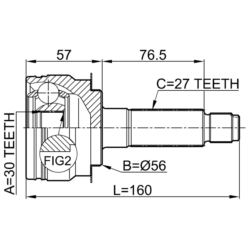 Alternative view of OUTER CV JOINT REAR 30X56X27