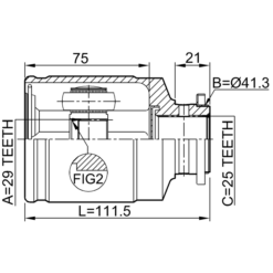 Alternative view of INNER CV JOINT 29X41.3X25
