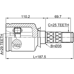 Alternative view of INNER CV JOINT 29X35X25