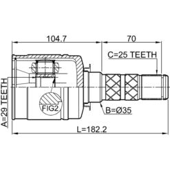 Alternative view of INNER CV JOINT 29X35X25
