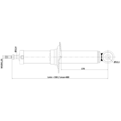 Alternative view of REAR SHOCK ABSORBER GAS.TWIN TUBE