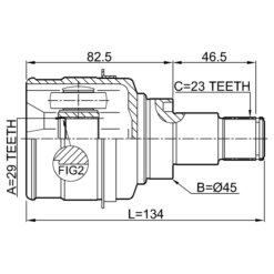 Alternative view of INNER CV JOINT 29X45X23