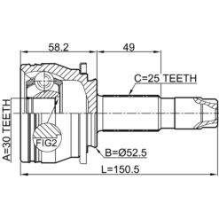 Alternative view of OUTER CV JOINT 30X52.6X25