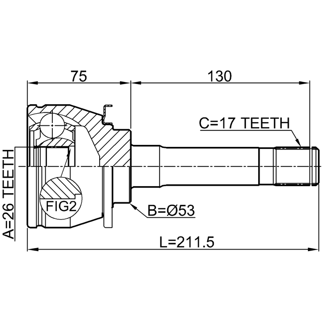 OUTER CV JOINT 26X53X17 - Image 2