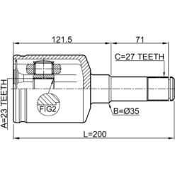 Alternative view of INNER CV JOINT LEFT 23X35X27