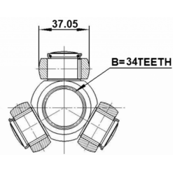 Alternative view of TRIPOD JOINT 34X37.05