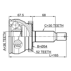 Alternative view of OUTER CV JOINT 36X54X30