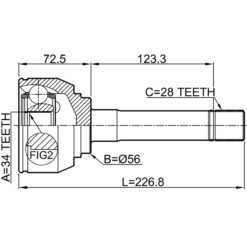 Alternative view of OUTER CV JOINT 34X56X28