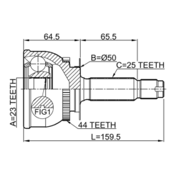 Alternative view of OUTER CV JOINT 23X50X25