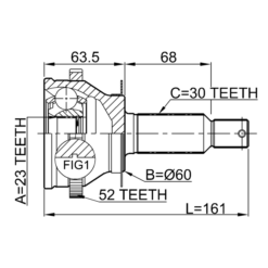 Alternative view of OUTER CV JOINT REAR 23X60X30
