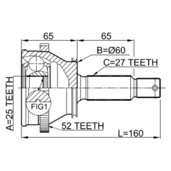Alternative view of OUTER CV JOINT REAR 25X58.8X27