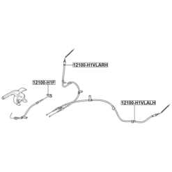 Alternative view of PARKING BRAKE CABLE, RIGHT