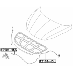 Alternative view of CABLE ASSEMBLY HOOD LOCK CONTROL