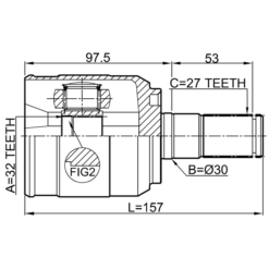 Alternative view of INNER CV JOINT 32X30X27