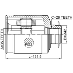 Alternative view of INNER CV JOINT RIGHT 35X42X28