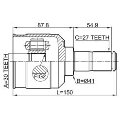 Alternative view of INNER CV JOINT 30X41X27