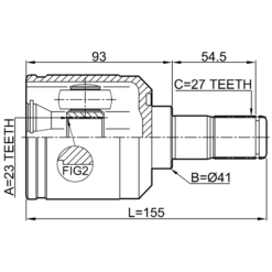 Alternative view of INNER CV JOINT 23X41X27