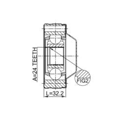 Alternative view of PROPSHAFT CV JOINT 24X80