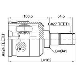 Alternative view of INNER CV JOINT 24X41X27