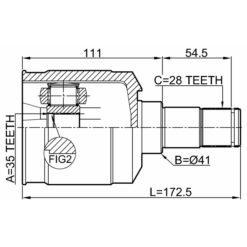 Alternative view of INNER CV JOINT 35X41X28