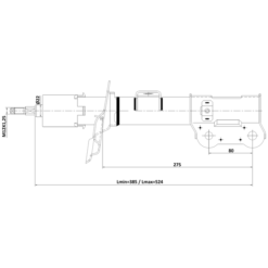 Alternative view of SHOCK ABSORBER FRONT LEFT GAS.TWIN TUBE