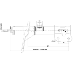 Alternative view of SHOCK ABSORBER FRONT LEFT GAS.TWIN TUBE