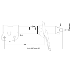 Alternative view of SHOCK ABSORBER FRONT RIGHT GAS.TWIN TUBE