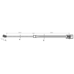 Alternative view of TAILGATE GAS STRUT RIGHT (WITH BRACKET) L578/610N