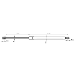 Alternative view of TRUNK GAS STRUT (WITH END DAMPING) L483/370N