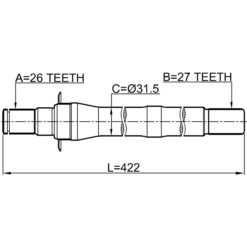 Alternative view of AXLE HALF SHAFT RIGHT 27X422X26