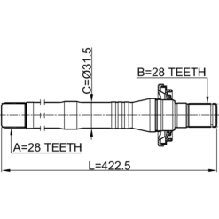 Alternative view of AXLE HALF SHAFT RIGHT 28X423X28