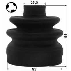 Alternative view of BOOT INNER CV JOINT KIT 83X94X25.5