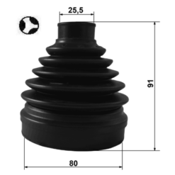 Alternative view of BOOT INNER CV JOINT KIT 80X91X25.5