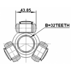 Alternative view of TRIPOD JOINT 32X43.85