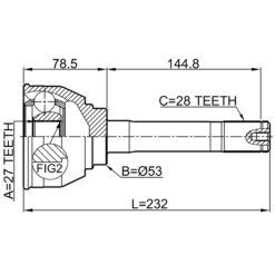 Alternative view of OUTER CV JOINT 27X53X28