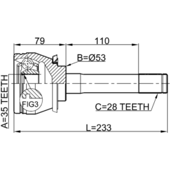 Alternative view of OUTER CV JOINT 35X53X28