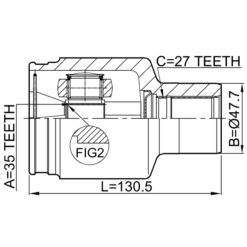 Alternative view of INNER CV JOINT 35X47.7X27