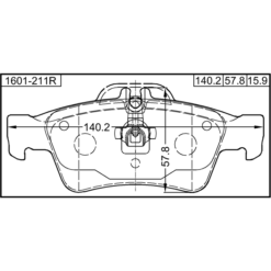 Alternative view of PAD KIT, DISC BRAKE, REAR (WITH ANTI SQUEAL SHIM, WITH BRACKETS)
