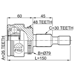 Alternative view of OUTER CV JOINT 26X79X30