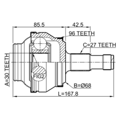Alternative view of OUTER CV JOINT REAR 30X68X27
