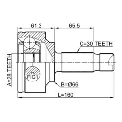 Alternative view of OUTER CV JOINT 28X66X30